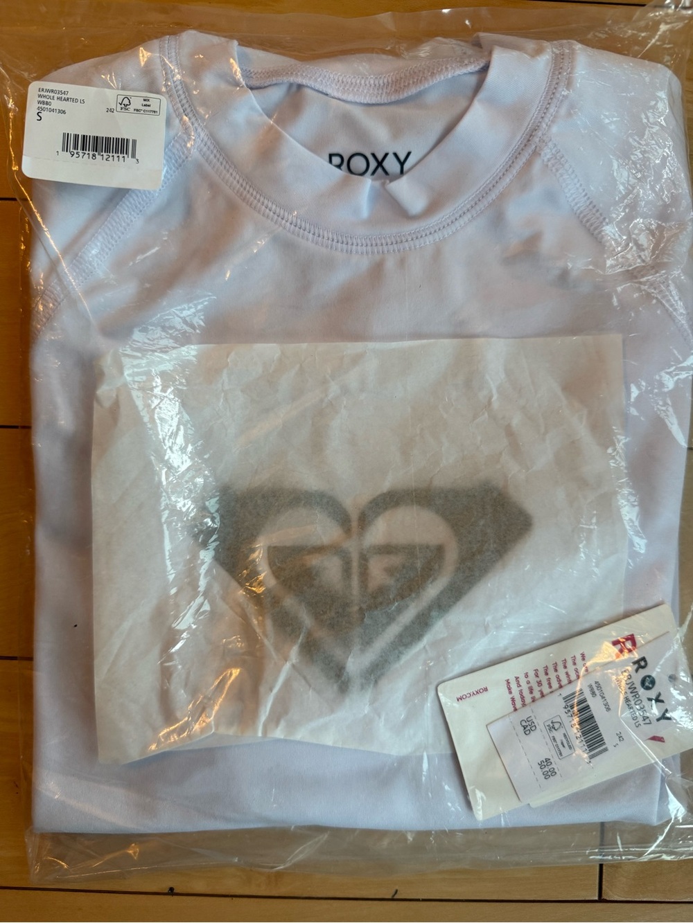 Roxy White Long Sleeve Logo Tee